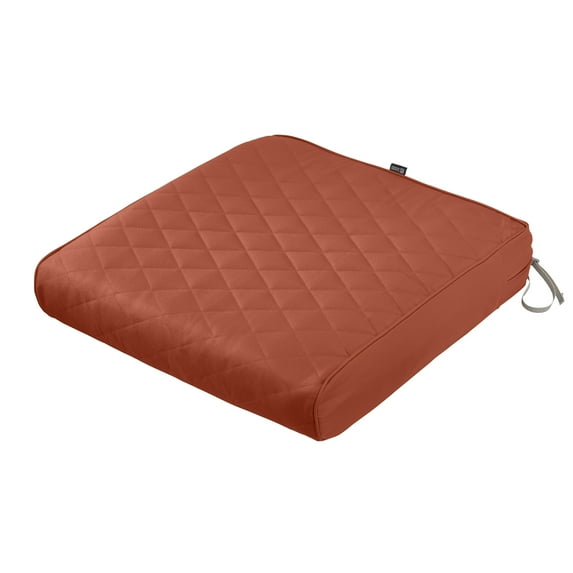 Classic Accessories Montlake FadeSafe Water-Resistant Square Patio Quilted Lounge Cushion, 25 x 25 x 5 inch, Spice