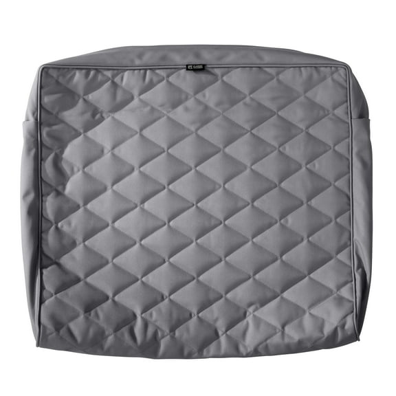 Classic Accessories Montlake FadeSafe Water-Resistant Wide Back Lounge Quilted Cushion Cover, 21 x 20 x 4 inch, Grey