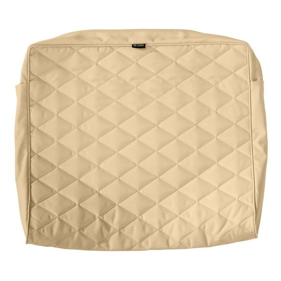 Classic Accessories Montlake FadeSafe Water-Resistant Wide Back Lounge Quilted Cushion Cover, 25 x 22 x 4 inch, Chamomile