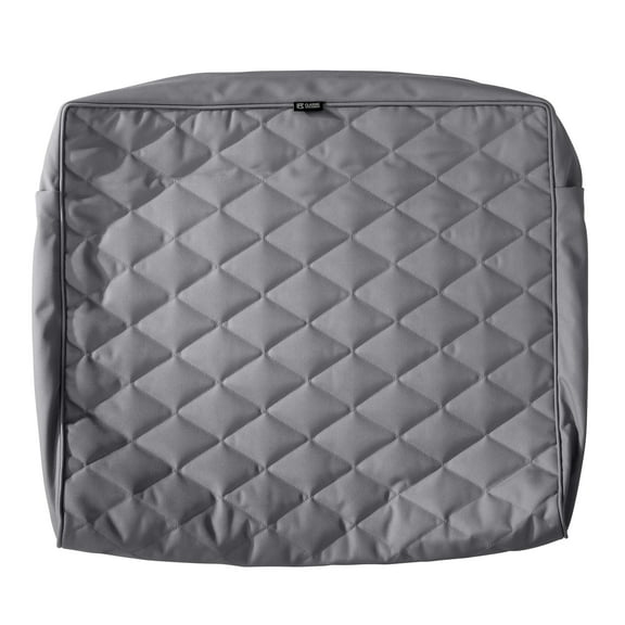 Classic Accessories Montlake FadeSafe Water-Resistant Wide Back Lounge Quilted Cushion Cover, 25 x 22 x 4 inch, Grey