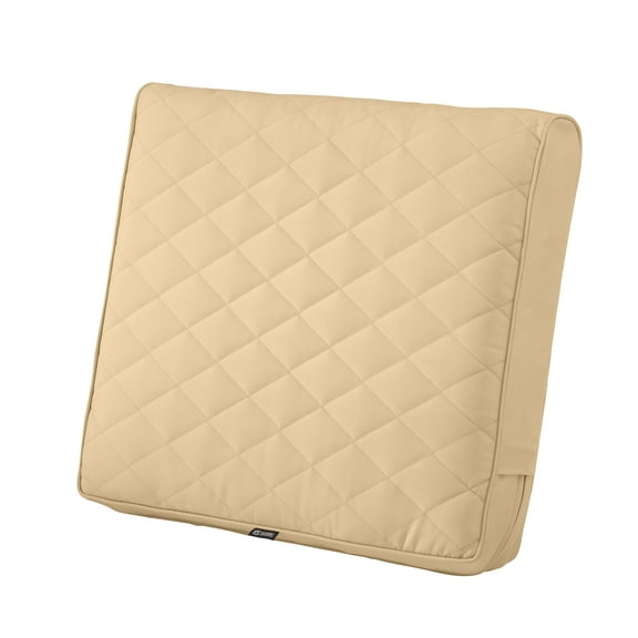 Classic Accessories Montlake FadeSafe Water-Resistant Wide Back Patio Quilted Lounge Cushion, 21 x 20 x 4 inch, Chamomile