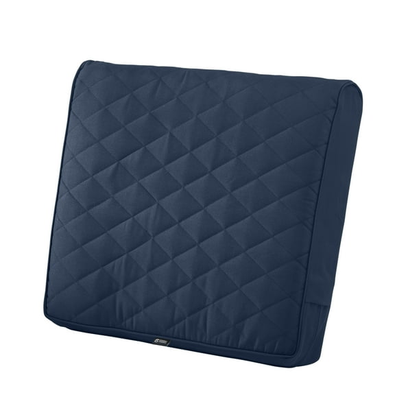 Classic Accessories Montlake FadeSafe Water-Resistant Wide Back Patio Quilted Lounge Cushion, 25 x 22 x 4 inch, Navy