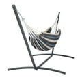 thumbnail image 1 of Classic Accessories Montlake Fadesafe Brazilian Hammock with Steel Stand, Heather Indigo Blue Stripe, 1 of 14