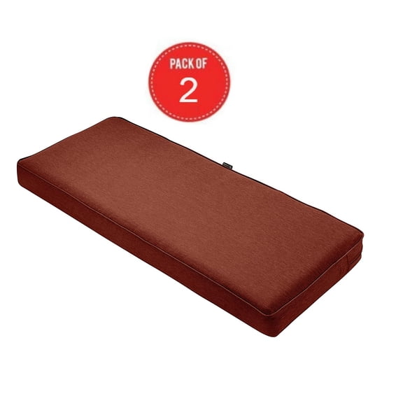 Classic Accessories Montlake Patio FadeSafe Bench Cushion, Henna 59" Wx18 Dx3 T ( Pack of 2 )