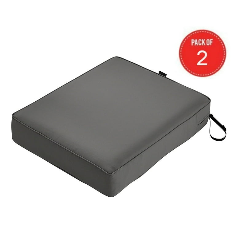 Classic Accessories Montlake Seat Cushion Foam Slip Cover Light Charcoal 25x27x5 Thick Pack of 2 Walmart