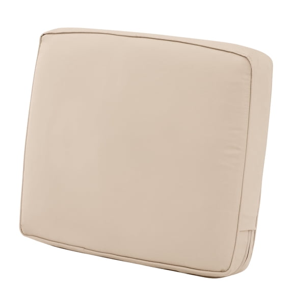 Classic Accessories Montlake Water-Resistant 21 x 22 x 4 Inch Patio Lounge Back Cushion, Antique Beige