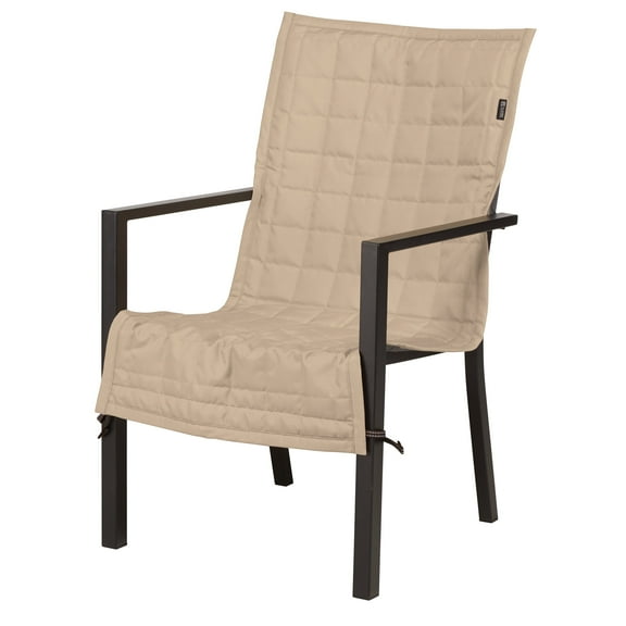 Classic Accessories Montlake Water-Resistant 45 Inch Patio Chair Slipcover, Antique Beige