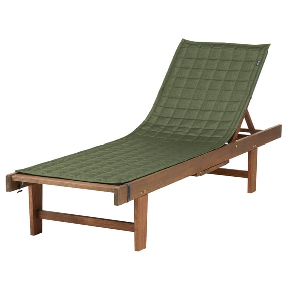 Classic Accessories Montlake Water-Resistant 72 Inch Patio Chaise Lounge Slipcover, Heather Fern