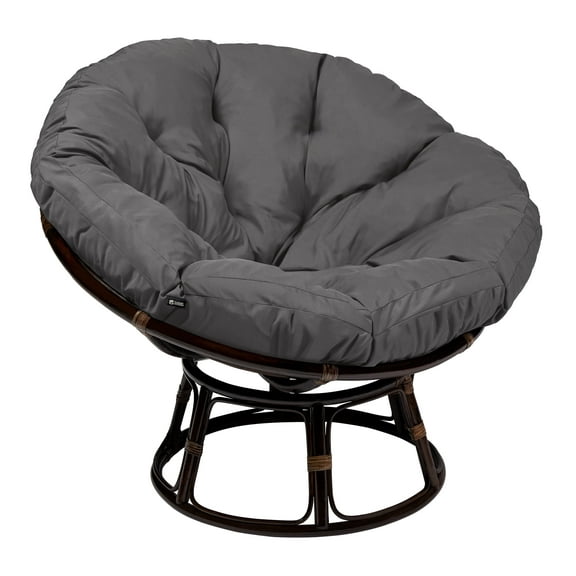 Classic Accessories Montlake Water-Resistant Papasan Cushion, 50 inch, Light Charcoal