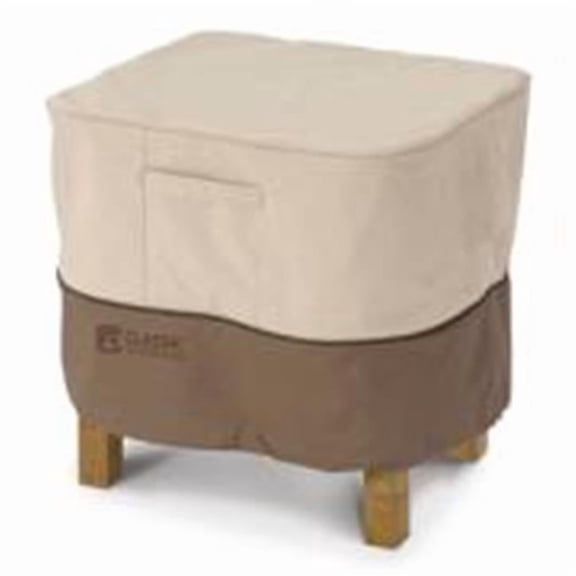 Classic Accessories Ottoman/Side Table Cover Cover Square - Small - Tan Trim