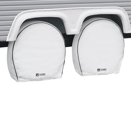 Classic Accessories Over Drive Deluxe RV Wheel Cover, Wheels 33" - 36" Diameter, 9" Tire width, White