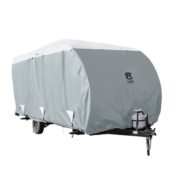 Classic Accessories Over Drive PolyPRO™3 Deluxe Sloped Travel Trailer Cover, Fits up to 17 - 19' RVs
