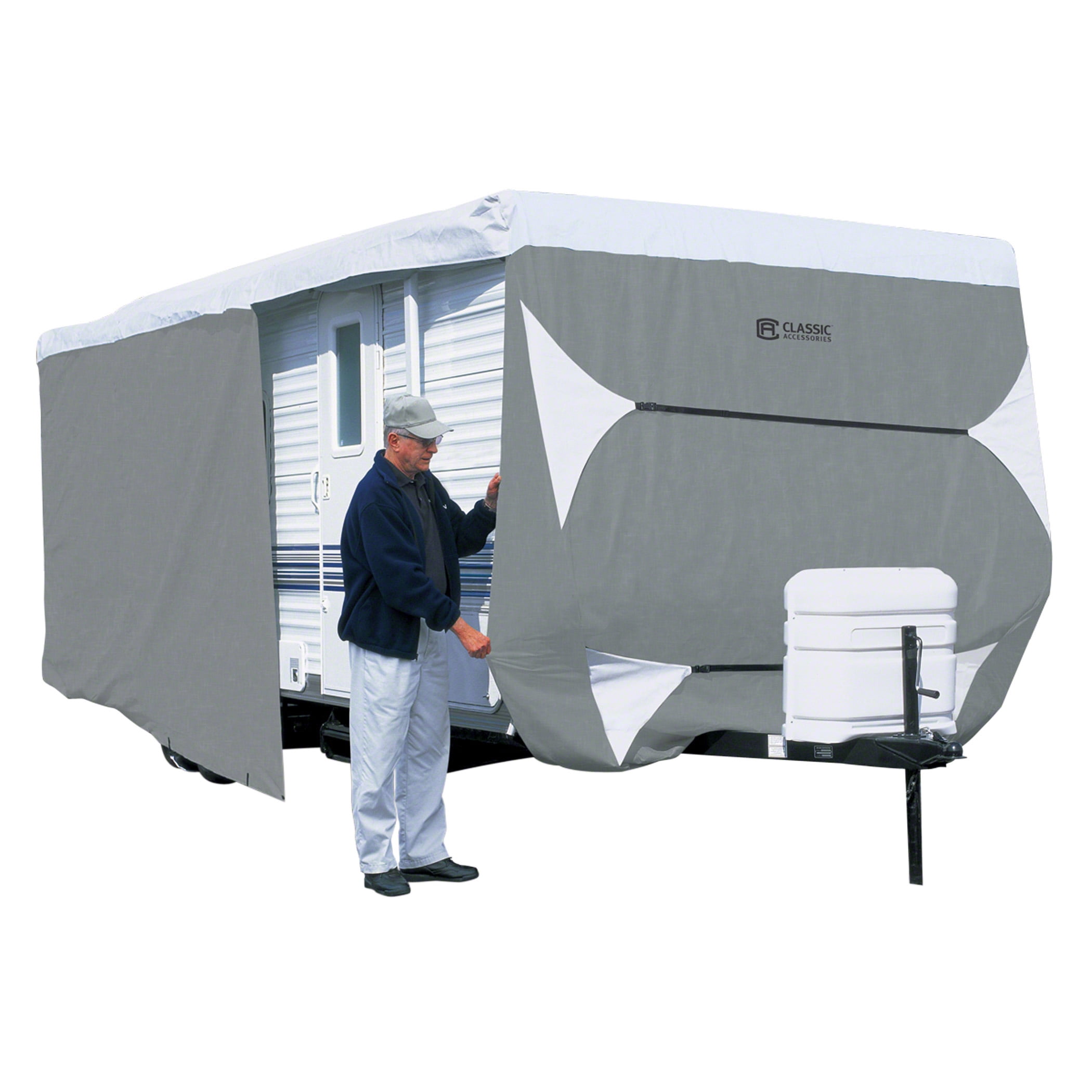 Classic Accessories Over Drive PolyPRO3 Deluxe Travel Trailer Cover or Toy  Hauler Cover, Fits 30' 33' RVs