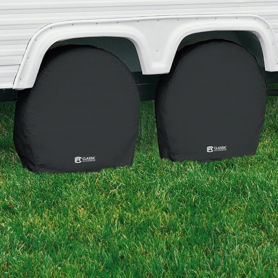 Classic Accessories Over Drive RV Wheel Covers, Wheels 18" - 21" Diameter, 6.75" Tire Width, Black