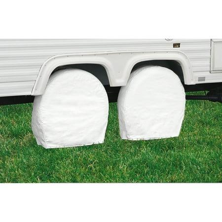 Classic Accessories Over Drive RV Wheel Covers, Wheels 24" - 27" Diameter, 8.5" Tire Width, White