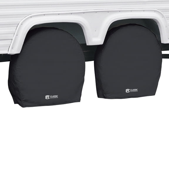 Classic Accessories Over Drive RV Wheel Covers, Wheels 30" - 33" Diameter, 9" Tire Width, Black