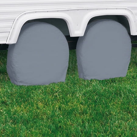 Classic Accessories Over Drive RV Wheel Covers, Wheels 37" - 41" Diameter (bus), 9.25" Tire Width, Grey
