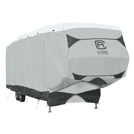 Classic Accessories Over Drive SkyShield™ Deluxe Water-Repellent 5th Wheel Trailer Cover, Fits 26' - 29'L x 130"H, Model 3T