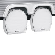 Classic Accessories OverDrive Deluxe RV Wheel Cover, Wheels 37" - 41" Diameter (bus), 9.25" Tire Width, White