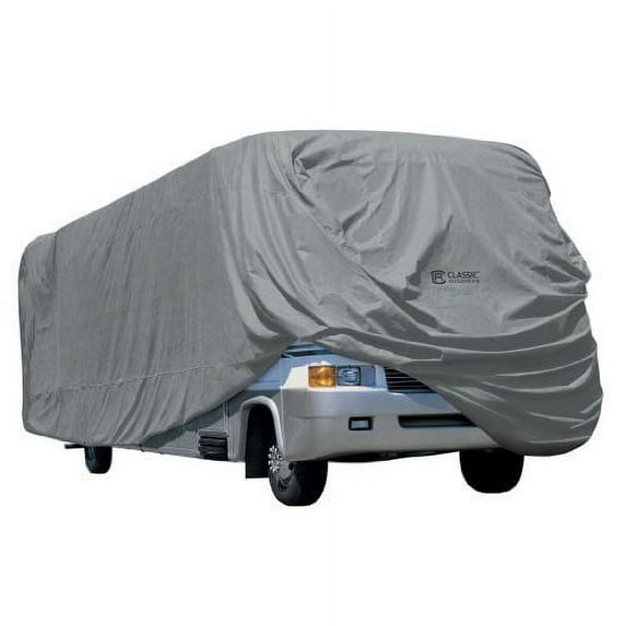 Classic Accessories OverDrive PolyPRO 1 Class A RV Cover, Fits 30' - 33' RVs - Breathable and Water Repellant RV Cover (80-163-181001-00)