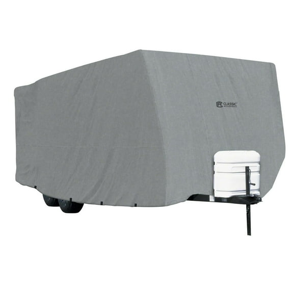 Classic Accessories OverDrive PolyPRO 1 Travel Trailer RV Cover, Fits 20' - 38' RVs - Breathable and Water Repellant Travel Trailer Cover