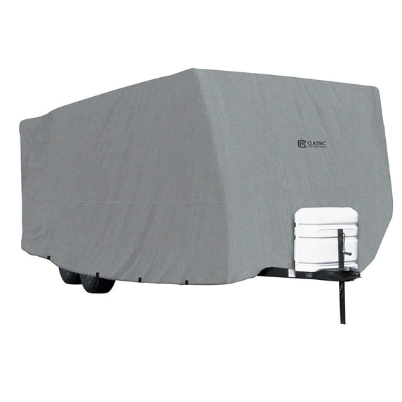 Classic Accessories OverDrive PolyPRO 1 Travel Trailer RV Cover, Fits 30' - 33' RVs - Breathable and Water Repellant Travel Trailer Cover