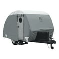 thumbnail image 1 of Classic Accessories OverDrive PolyPRO™ 3 Deluxe Teardrop Trailer Cover, Fits 8' - 10' Trailers - Max Weather Protection RV Cover, Grey/Snow White, 1 of 11