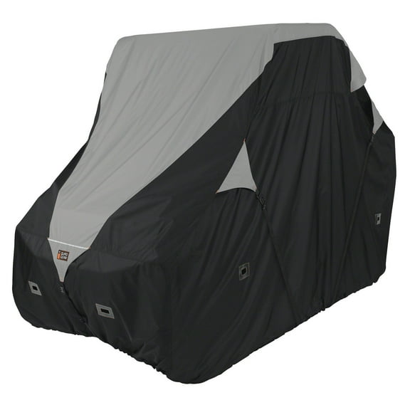 Classic Accessories QuadGear Deluxe UTV Storage Cover, Fits UTVs up to 125"L x 64"Wx70"H, Black/Grey