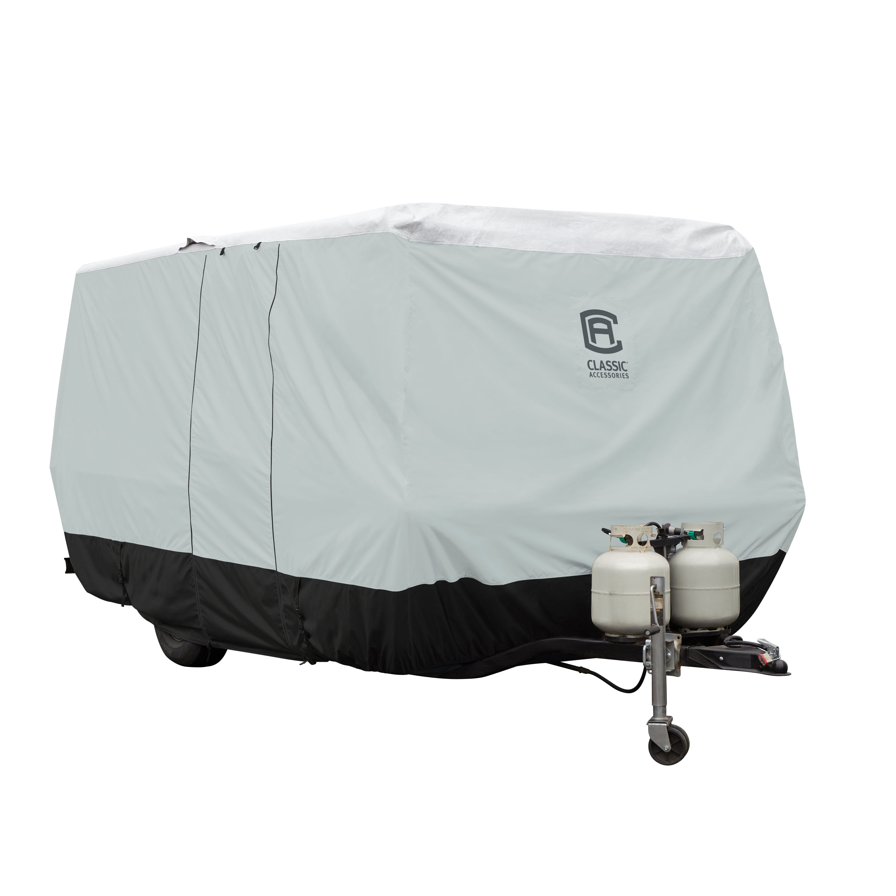 Classic Accessories RV SkyShield Molded Fiberglass Travel Trailer Cover, 10'1"L–13'L, 80"W, Model 2