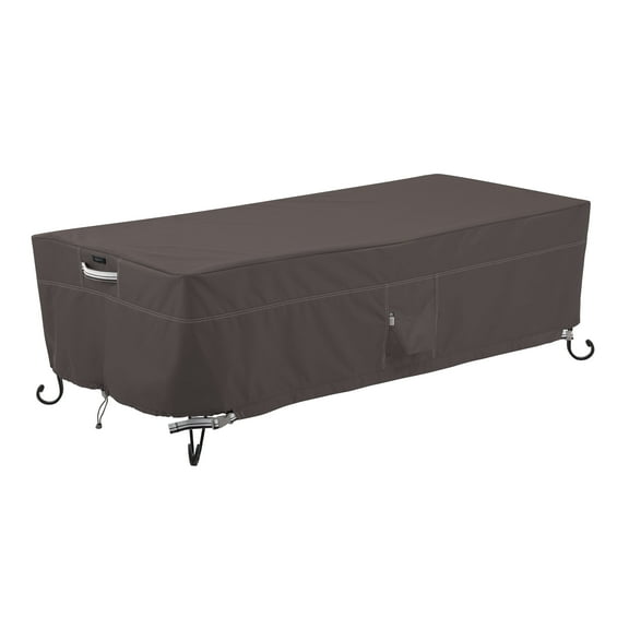 Classic Accessories Ravenna® 60" Rectangular Fire Pit Table Cover - Premium Outdoor Cover with Water Resistant Fabric (55-811-055101-EC)