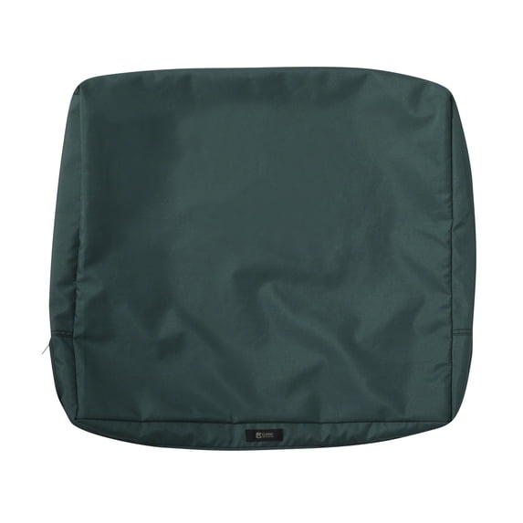 Classic Accessories Ravenna® Patio Back Cushion Slip Cover - Durable Outdoor Cushion, Mallard Green, 25"W x 22"H x 4"Thick