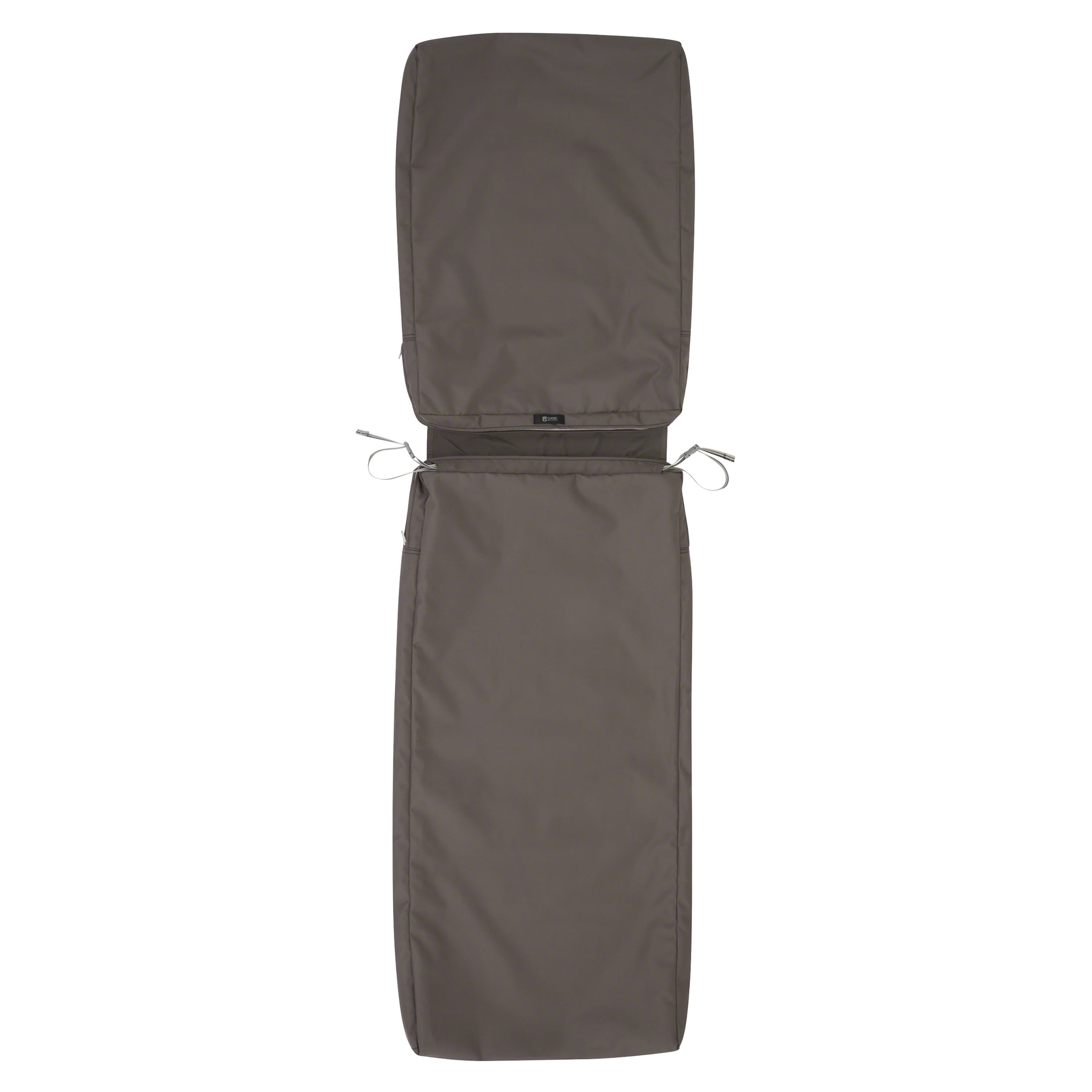 Dark Taupe Water-Resistant Patio Chaise Lounge Cushion Slip Cover, 72"L x 21"W x 3"H