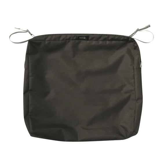 Classic Accessories Ravenna® Rectangular Patio Seat Cushion Slip Cover - Durable Outdoor Cushion, Espresso, 21"L x 19"W x 3"Thick
