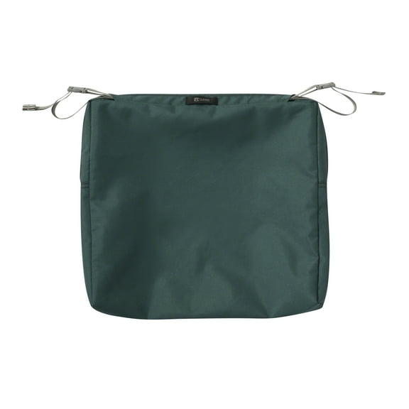 Classic Accessories Ravenna® Rectangular Patio Seat Cushion Slip Cover - Durable Outdoor Cushion, Mallard Green, 17"L x 15"W x 2"Thick