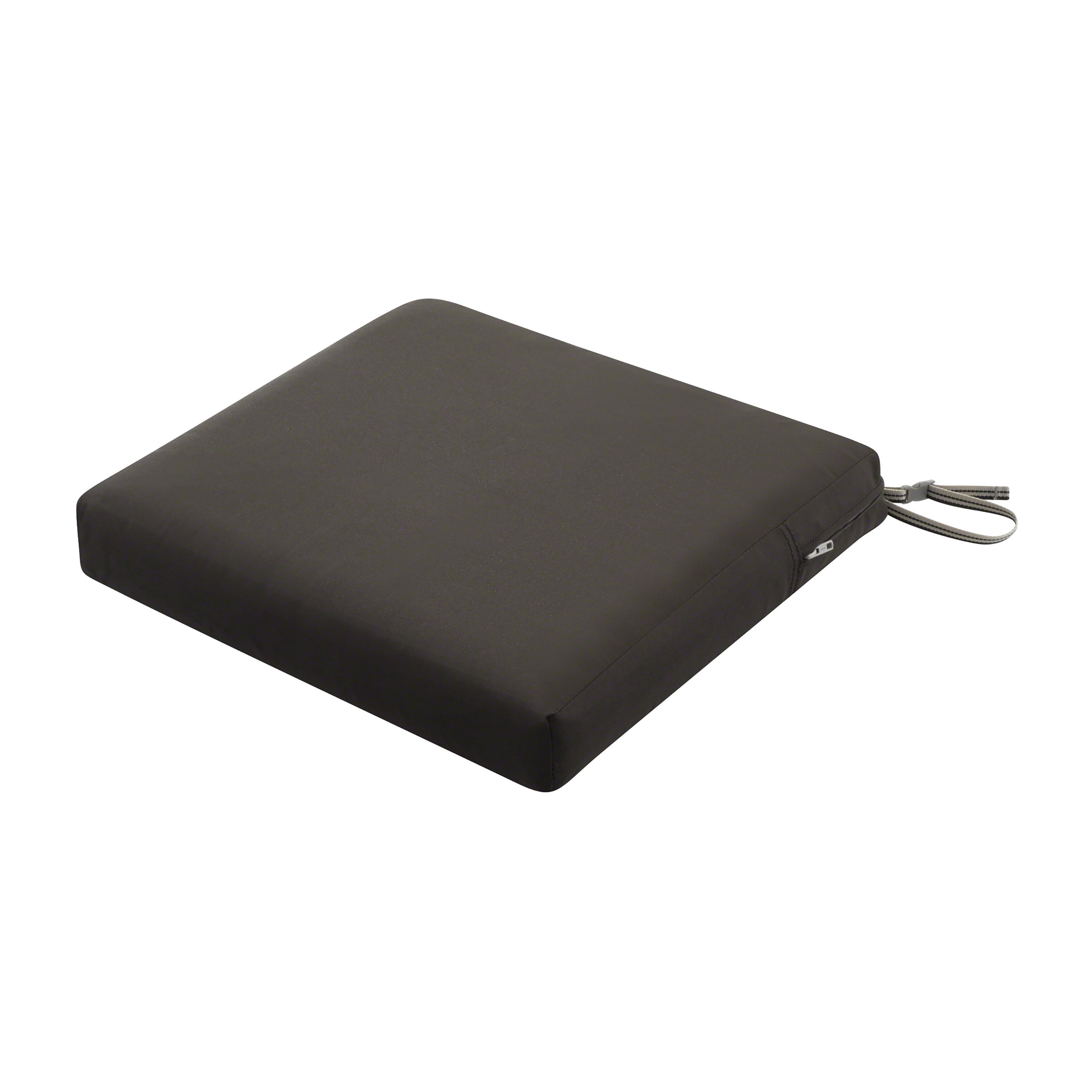 Classic Accessories Ravenna® Rectangular Patio Seat Cushion Slip Cover & Foam - Durable Outdoor Cushion, Espresso, 21"W x 19"D x 3"Thick