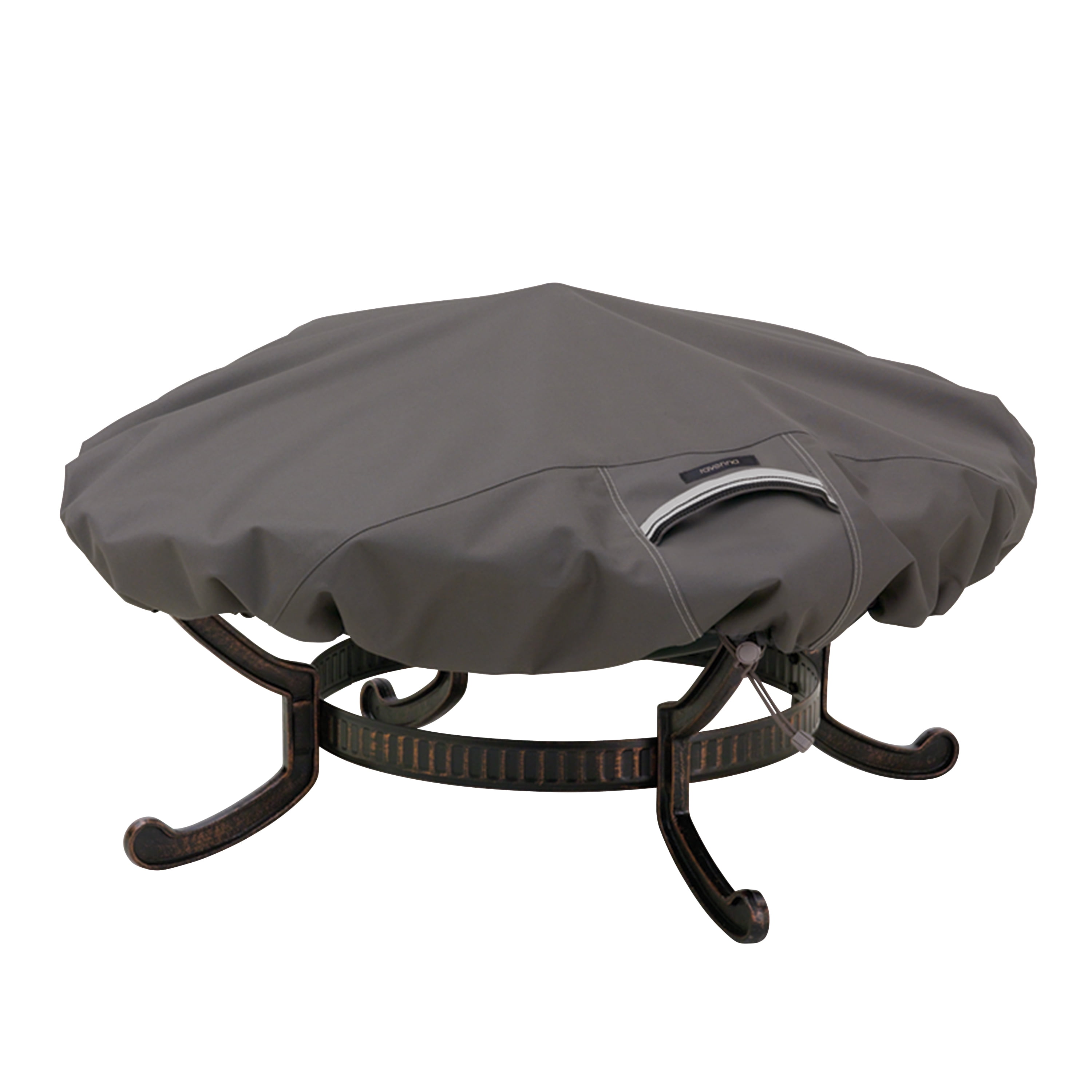 Ravenna 44-Inch Gray and Off-White Round Firepit Cover