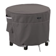 Classic Accessories Ravenna® Round Ottoman/Patio Table Cover - Water Resistant Outdoor Furniture Cover, 30"DIA x 25"H, Medium, Espresso