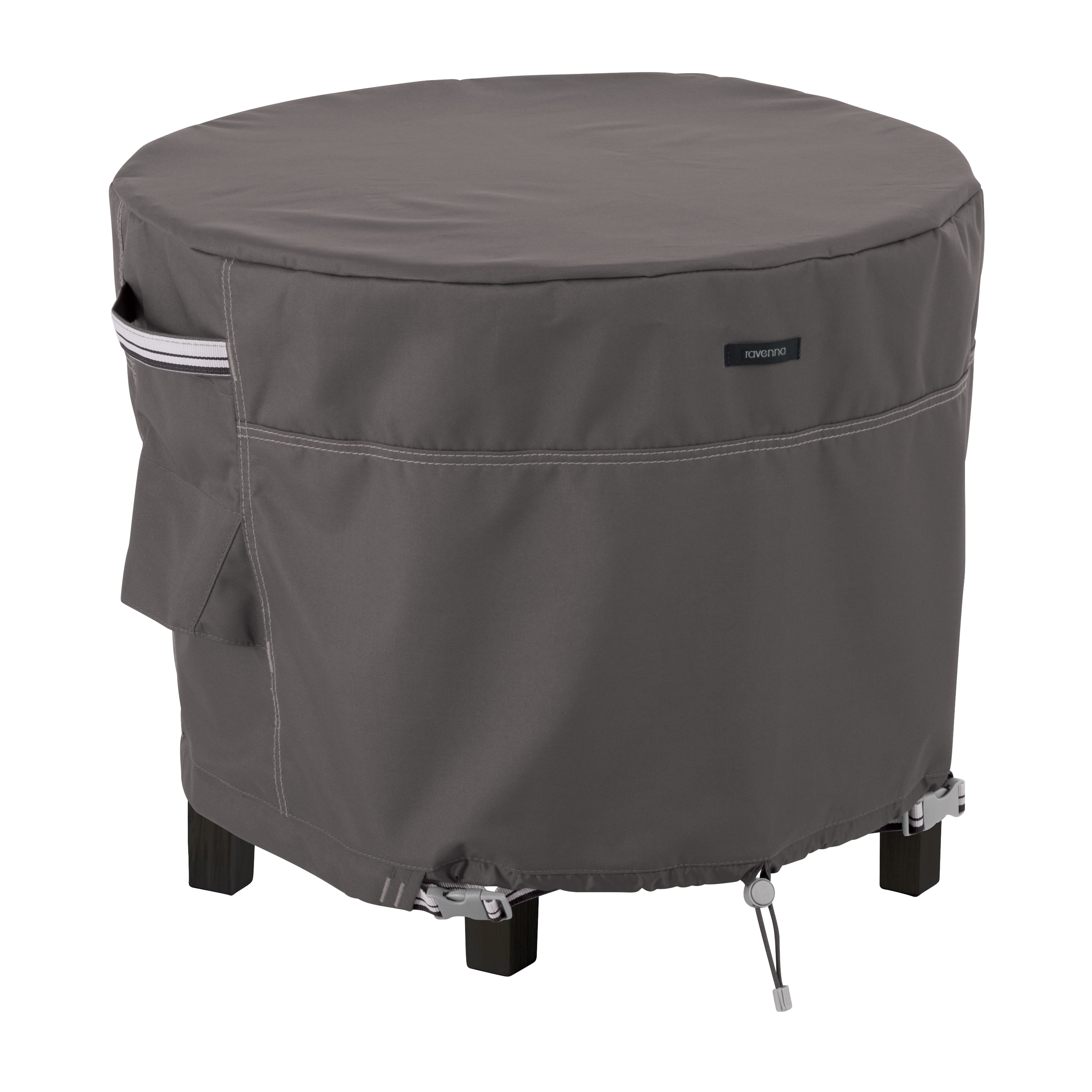 Ravenna Water-Resistant Gray Patio Ottoman Cover
