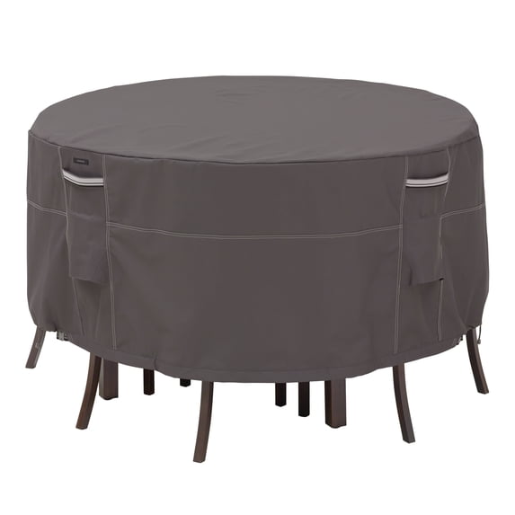 Classic Accessories Ravenna® Tall Round Patio Table & Chair Set Cover - Premium Outdoor Furniture Cover with Water Resistant Fabric, Small (55-187-015101-EC)