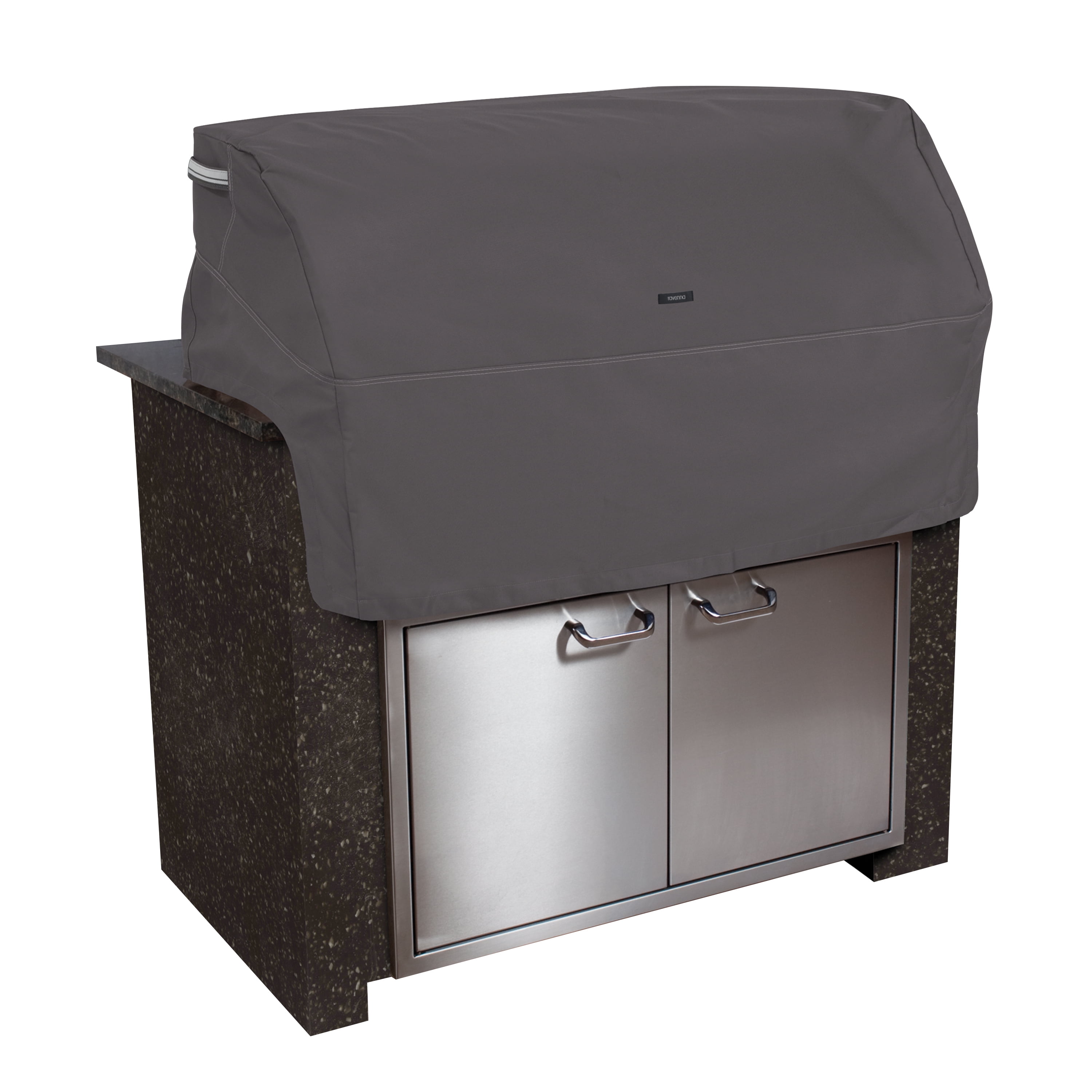 Classic Accessories Ravenna Water-Resistant 37 Inch Built-In BBQ Grill Top Cover, Taupe Small