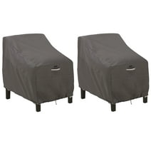 Classic Accessories Ravenna Water-Resistant 38 Inch Deep Seated Patio Lounge Chair Cover, 2 Pack