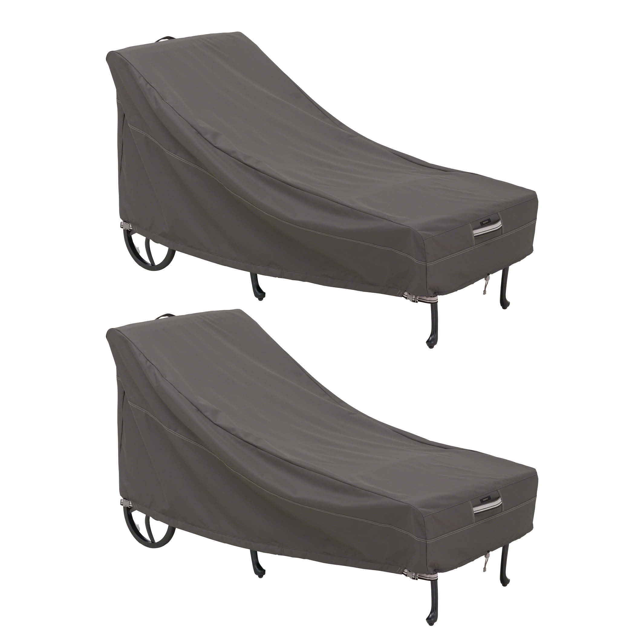 Ravenna 86 Inch Brown Polyester Patio Chaise Lounge Cover, 2 Pack