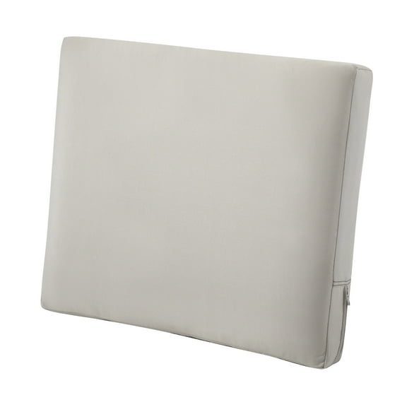 Classic Accessories Ravenna Water-Resistant Patio Back Cushion, 25 x 22 x 4 inch, Mushroom