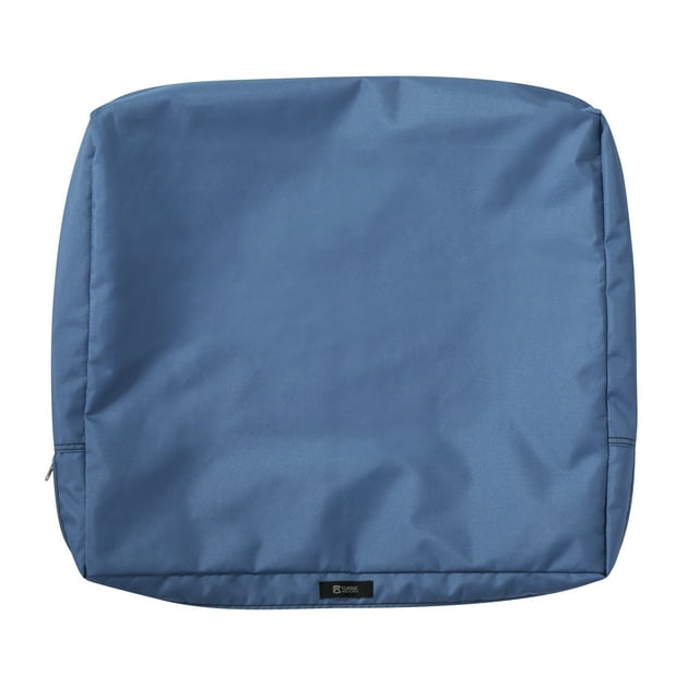 Classic Accessories Ravenna Water-Resistant Patio Back Cushion Cover, 21 x 20 x 4 inch, Empire Blue