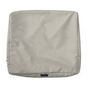 Classic Accessories Ravenna Water-Resistant Patio Back Cushion Cover, 21 x 20 x 4 inch, Mushroom