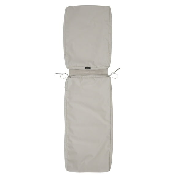 Classic Accessories Ravenna Water-Resistant Patio Chaise Cushion Cover, 80 x 26 x 3 Inch, Mushroom