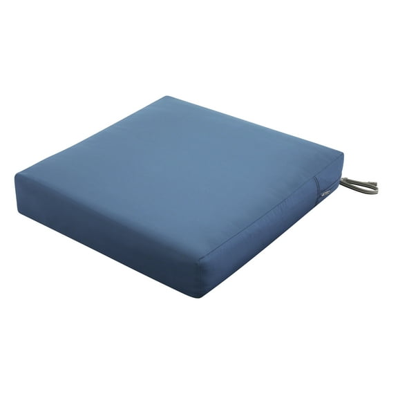 Classic Accessories Ravenna Water-Resistant Patio Seat Cushion, 21 x 19 x 5 inch, Empire Blue