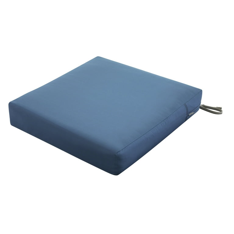 Classic Accessories Ravenna Water Resistant Patio Seat Cushion 21 x 19 x 5 inch Empire Blue