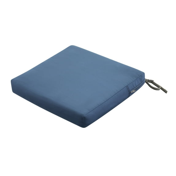 Classic Accessories Ravenna Water-Resistant Patio Seat Cushion, 21 x 21 x 3 inch, Empire Blue