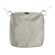 Classic Accessories Ravenna Water-Resistant Patio Seat Cushion Cover, 19 x 19 x 3 inch, Mushroom